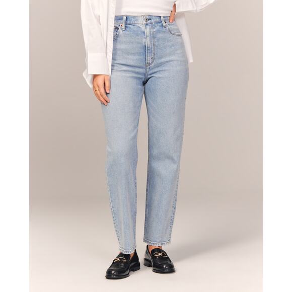 Abercrombie Fitch Womens Curve Love Ultra High Rise Ankle Straight Jean NWT Plus - Picture 2 of 14